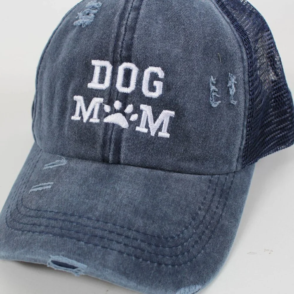 Women's Baseball Cap - Dog Mom - Distressed - New